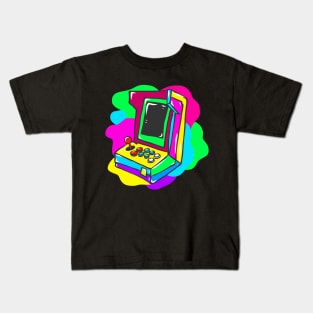 Neon Hippy 80s 90s Costume Retro Vintage Kids T-Shirt